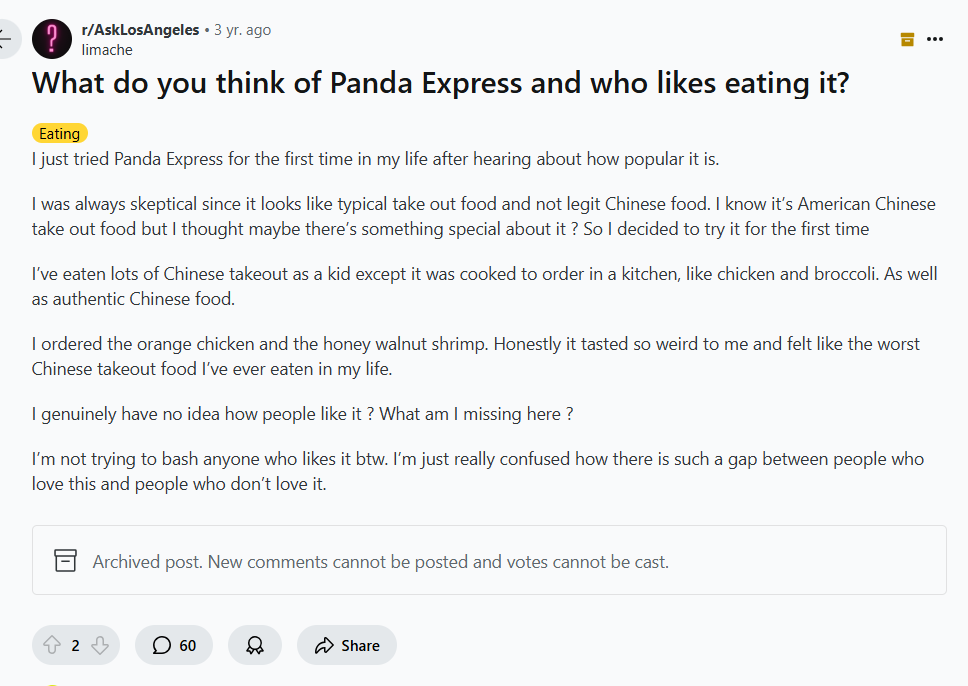 reddit reviews panda express brown rice